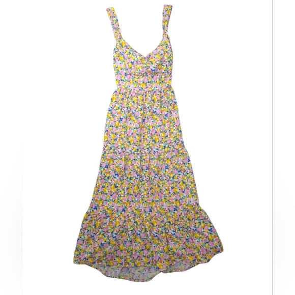 Just Found Lemon Floral Print Multicolor Dress Juniors Medium - Picture 1 of 13